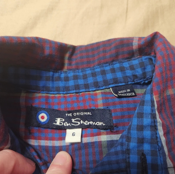 Boys Ben Sherman‎ plaid button down shirt size 6 - Picture 5 of 8